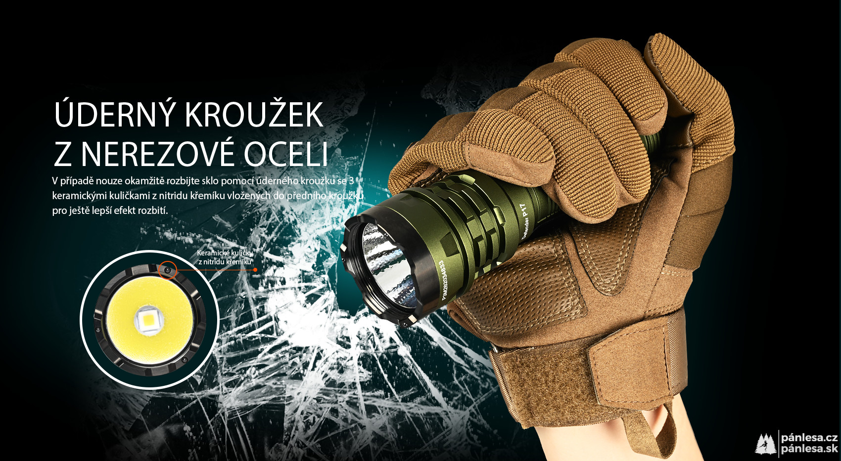 AceBeam Defender P17, 4900 lm, tmavozelená - Taktická LED baterka, zelená