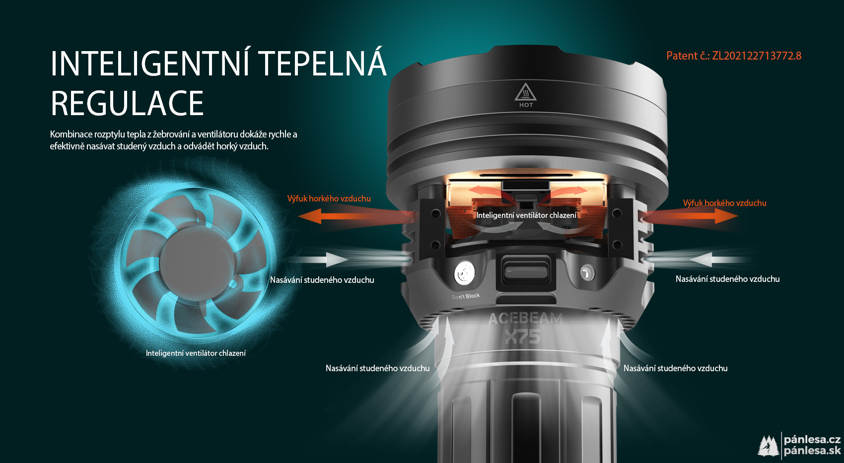 AceBeam X75, 80000 lm, black - LED baterka, čierna